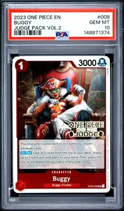 2023 ONE PIECE JUDGE PACK VOLUME 2 008 BUGGY PSA 10 GEM MINT - Image 1