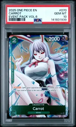 One Piece TCG Carrot Alt Art Promo Holo PSA 10 Gem Mint CCG - Image 1