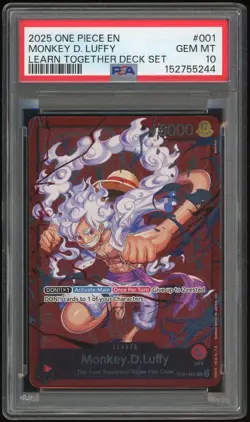 2025 One Piece Learn Together Deck Set MONKEY D. LUFFY #001 GEM MT PSA 10 - Image 1