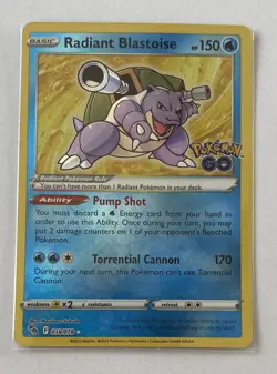 Radiant Blastoise 018/078 - Ultra Rare Holo Textured Pokemon Card Go NM - 1¢ sta - Image 1