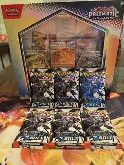 Pokemon Prismatic Poster Collection Box PLUS 6 Black Bolt Booster Packs Sealed - Image 1