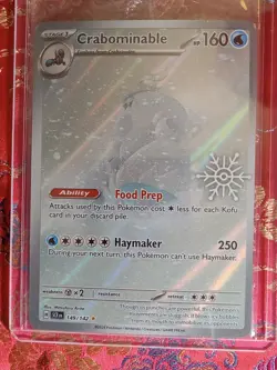 PROMO STAMPED Crabominable 149/142 2025 Pokemon Holiday Calendar wrapped Card - Image 1