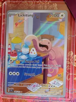HOLO FOIL SECRET RARE Lickitung 180/162 Temporal Forces Pokemon Illustration - Image 1