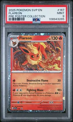 2025 POKEMON SVP EN-SV BLACK STAR PROMO #167 FLAREON PSA 9 - Image 1