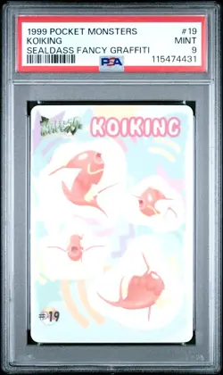 PSA 9 *2025 cert* - 1999 POCKET MONSTERS SEALDASS FANCY GRAFFITI #19 KOIKING - Image 1