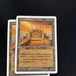 City of Brass 7th Edition Regular. Rare White Bordered City Of Brass, LP - Image 1