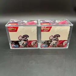 Lot (2) Pokemon SV10 Destined Rivals English Booster Boxes Sealed w/Acrylic Case - Image 1