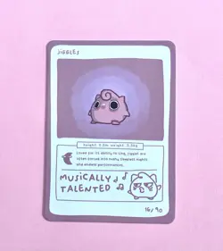 Jiggles (Jigglypuff) 16/90 - Pokedoodles Set 1 Fan Art - Pokemon - Image 1