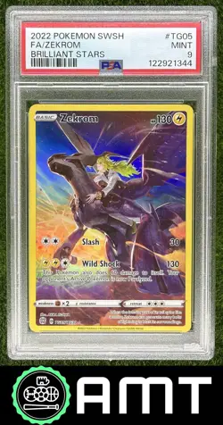 Zekrom PSA 9 2022 Pokemon Sword & Shield Brilliant Stars Trainer Gallery 1344 - Image 1