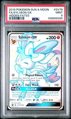 Pokemon TCG Sylveon GX SV76/SV94 Hidden Fates Shiny Vault Holo PSA 9 - Image 1