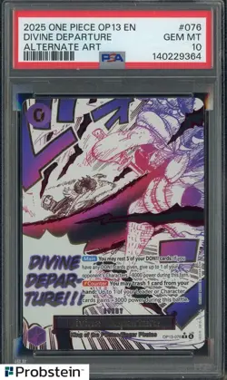 2025 One Piece OP13 EN Alternate Art #076 Divine Departure PSA 10 GEM MINT - Image 1