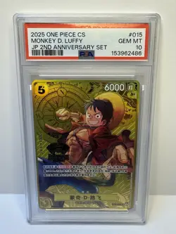 Monkey D. Luffy PSA10 2025 One Piece Simplified Chinese Japanese 2nd Anniversary - Image 1