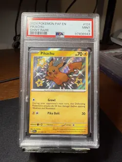 Pokemon Pikachu Shiny Rare #131/091 PAF EN Paldean Fates PSA 9 MINT - Image 1