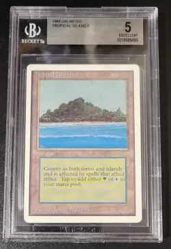 Tropical Island Unlimited Magic mtg Beckett Graded BGS 5 Ex - Image 1