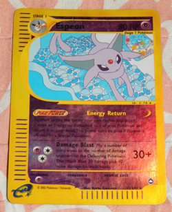 Pokemon Espeon 11/147 Aquapolis Reverse Holo Rare Stage 1 80 HP Card 2002 - Image 1