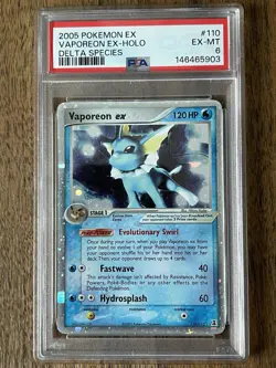 Pokemon TCG Vaporeon EX Delta Species Holo Ultra Rare 110/113 2005 PSA 6 - Image 1