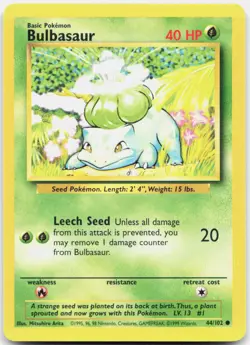 Pokemon TCG Bulbasaur Base Set Common 044/102 - Image 1