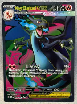2025 Pokemon Phantasmal Flames Mega Charizard X ex Ultra Rare 109/094 Wow - Image 1