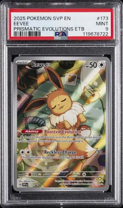2025 POKEMON SVP EN-SV BLACK STAR PROMO #173 EEVEE PSA 9 - Image 1
