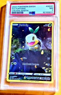 2023 Pokemon Crown Zenith TURTWIG #GG31 Full Art PSA 7 - Image 1