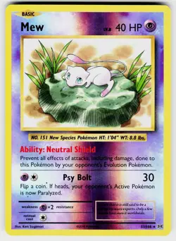 MEW 53/108 HOLO R EVOLUTIONS POKEMON REVERSE HOLO NM/M - Image 1