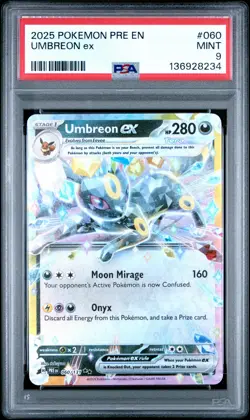2025 POKEMON PRE EN-PRISMATIC EVOLUTIONS #060 UMBREON EX PSA 9 - Image 1