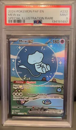 2024 POKEMON PAF EN-PALDEAN FATES SPECIAL ILLUSTRATION RARE #232 MEW EX PSA 9 - Image 1