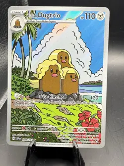 Pokemon TCG Alolan Dugtrio Holo Illustration Rare Card 208/191 Surging Sparks - Image 1