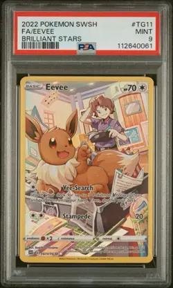 2022 Pokemon SWSH Brilliant Stars Eevee Trainer Gallery #TG11/TG30 PSA 9 Mint - Image 1
