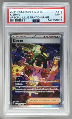 147291087 Kieran 2024 Pokemon Twilight Masquerade #218 SIR PSA 9 - Image 1