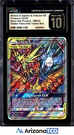 Pokemon 2019 Moltres Zapdos Articuno GX SM210 BLACK LABEL CGC 10 - Image 1