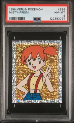 1999 MERLIN POKEMON #S28 MISTY-PRISM PSA 8 - Image 1