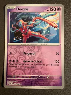 Deoxys 74/182 Pokemon Card Paradox Rift Rare 120 HP Rev Holo Lightly Played QY - Image 1