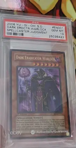2006 Yu-Gi-Oh Dark Eradicator Warlock PSA GEM MT 10 Ultra Rare 1st Ed. SD6-EN001 - Image 1