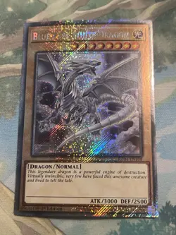 Yugioh Blue-Eyes White Dragon (8th Art) RA04-EN108 Platinum Secret Rare - Image 1