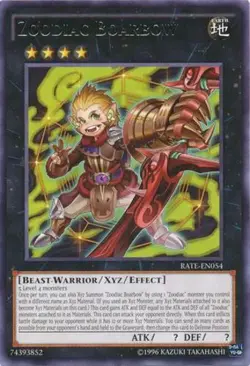 Yugioh! LP Zoodiac Boarbow - RATE-EN054 - Rare - Unlimited Edition Lightly Playe - Image 1
