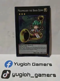 YUGIOH MELOMELODY THE BRASS DJINN SUPER YS12 1 ST EDITION LIGHT PLAYED - Image 1