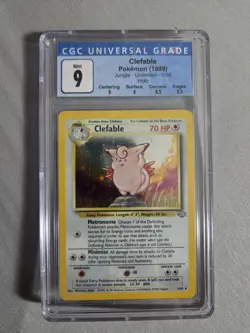 CGC 9 MINT Clefable 1999 Jungle 1/64 Holo Pokemon Card psa - Image 1