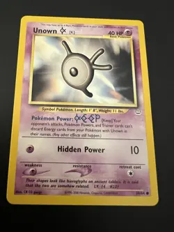 Unown K 58/64 Neo Revelation Unlimited 2001 Pokemon Card Common NM - Image 1