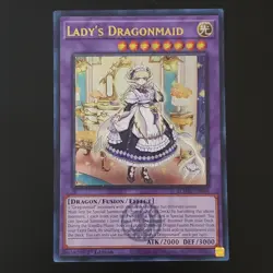 Lady's Dragonmaid BLMM-EN049 Emblazoned Ultra Rare 1st Edition Yugioh Card NM - Image 3