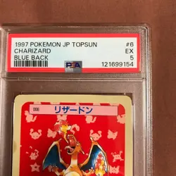 PSA 5 1997 Charizard Pokemon Card Topsun Blue Back Japanese Vintage Rare - Image 5