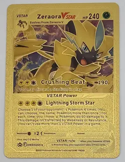 Zeraora VStar SWSH265 Crushing Beat Gold Foil Fan Art Display Card - Image 1