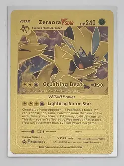 Zeraora VStar SWSH265 Crushing Beat Gold Foil Fan Art Display Card - Image 3