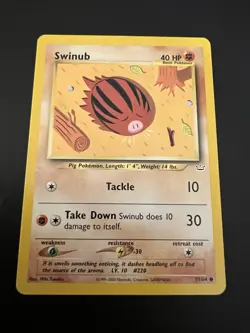 Swinub 57/64 Neo Revelation Unlimited 2001 Pokemon Card Common NM - Image 1