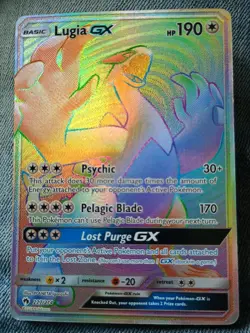 Lugia GX 227/214 Lost Thunder 2018 Secret Rare Rainbow Pokemon Card TCG - Image 1