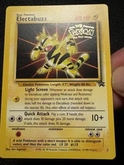 Pokemon TCG Electabuzz Black Star Promo 2 Kids WB First Movie 1999 LP Excellent - Image 2