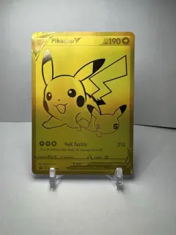 Pikachu V Full Art Gold SWSH145 Pokemon Celebrations Black Star Promo NM - Image 1