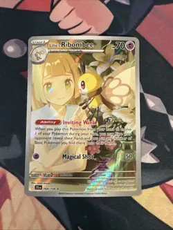 Pokemon TCG Lillie's Ribombee 164/159 Journey Together Illustration - Image 1