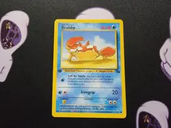 Krabby 1999 Pokemon TCG - Fossil - 1st Edition 51/62 - NM - Image 1