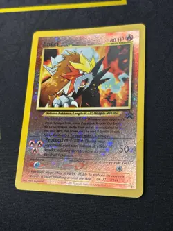 Entei 34 - Black Star Promo Reverse Holo Pokemon Card WOTC - HP - Image 2